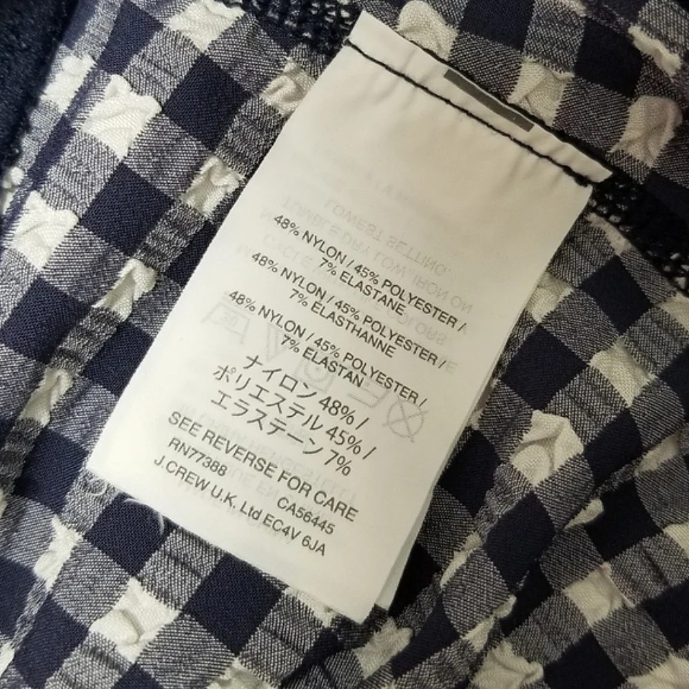 J.Crew Navy & White Gingham Puckered Cropped Seersucker Leggings XXXS-XS
